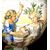 Majolica pouring vase with historical decoration. Minghetti, Bologna.