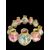 Centerpiece made up of two series of globular jars decorated with landscapes. Minghetti Bologna manufacture