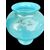 Globular vase in submerged blue glass with gold leaf. Barovier & Toso.
