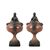 Pair of red marble and bronze vases. Italy, late 19th century.
