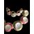 Centerpiece made up of two series of globular jars decorated with landscapes. Minghetti Bologna manufacture