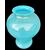Globular vase in submerged blue glass with gold leaf. Barovier & Toso.