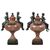 Pair of red marble and bronze vases. Italy, late 19th century.