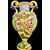 Large vase with mask handles and historiated decoration. S.A.C.A. Sesto Fiorentino manufacture.