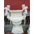 Pair of cast iron vases with Art Nouveau pedestal