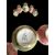 Centerpiece made up of two series of globular jars decorated with landscapes. Minghetti Bologna manufacture