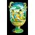 Vaso in maiolica con manici a serpente e decoro istoriato.Manifattura Cantagalli.Firenze.
