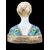 Large majolica bust depicting the Queen of Aragon. Minghetti. Bologna.