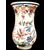 Trumpet-shaped majolica vase with floral motifs. Ferniani, Faenza.