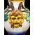 Pair of majolica vases with vine and plant motifs in relief. Imola manufacture.