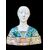 Large majolica bust depicting the Queen of Aragon. Minghetti. Bologna.