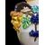 Pair of majolica vases with vine and plant motifs in relief. Imola manufacture.