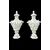 Pair of ceramic vases with floral decoration. Gian Battista Viero manufacture. Nove di Bassano