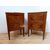 Pair of inlaid Directoire bedside tables - marble top - small cabinet - 18th century/1700s