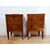 Pair of inlaid Directoire bedside tables - marble top - small cabinet - 18th century/1700s