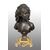 Scultura antica in bronzo patinato e bronzo dorato firmata"Houdon".Francia XIX secolo.