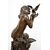 Scultura antica in bronzo patinato firmata "Math Moreau" poggiante su base girevole.Francia XIX secolo.