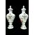 Pair of ceramic vases with floral decoration. Gian Battista Viero manufacture. Nove di Bassano