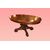 Fixed oval Louis Philippe style living room table from the 1800s in mahogany and elm burl.