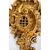 Pair of antique Neapolitan Louis Philippe gilded and carved wooden shelves. 19th century period.