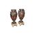 Pair of Large Antimony Vases with Yellow Marble Bases, 19th Century