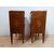 Pair of inlaid Directoire bedside tables - marble top - small cabinet - 18th century/1700s