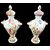 Pair of ceramic vases with floral decoration. Gian Battista Viero manufacture. Nove di Bassano