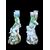 Pair of two-light majolica candlesticks with putti. Minghetti manufacture. Bologna.