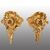 Pair of antique Neapolitan Louis Philippe gilded and carved wooden shelves. 19th century period.