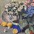 DIPINTI ANTICHI CON FIORI DI ROSE E AZALEE, NATURE MORTE, OLIO SU TELA, INIZIO NOVECENTO, ART DECO. (QF682)   