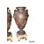 Pair of Large Antimony Vases with Yellow Marble Bases, 19th Century