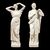 Pair of scagliola sculptures - Roman figures. Italian manufacture, 19th century.
