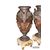 Pair of Large Antimony Vases with Yellow Marble Bases, 19th Century