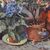 DIPINTI ANTICHI CON FIORI DI ROSE E AZALEE, NATURE MORTE, OLIO SU TELA, INIZIO NOVECENTO, ART DECO. (QF682)   