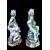 Pair of two-light majolica candlesticks with putti. Minghetti manufacture. Bologna.