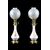 Pair of antique Old Paris pink porcelain lamps from the 1800s