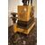 Siena yellow marble clock triptych with bronzes and candlesticks from 1800s France