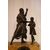Siena yellow marble clock triptych with bronzes and candlesticks from 1800s France