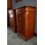 Pair of French Charles X style bedside tables from the 1800s in flamed walnut with marble top