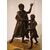 Siena yellow marble clock triptych with bronzes and candlesticks from 1800s France