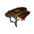 Living room table with Louis XVI style inlaid ebony wood flaps