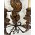 Pair of antique 5-light sconces from the late 19th century with leaf motifs