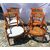 Four carved wooden armchairs. Italy, mid-19th century.