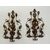 Pair of antique 5-light sconces from the late 19th century with leaf motifs