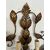 Pair of antique 5-light sconces from the late 19th century with leaf motifs