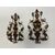 Pair of antique 5-light sconces from the late 19th century with leaf motifs