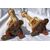 Pair of lacquered and painted wooden candlesticks. Venice, 18th/19th century.