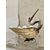 Scultura di uccello in argento e conchiglia