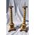 Pair of lacquered and painted wooden candlesticks. Venice, 18th/19th century.