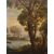 Olio su tela Italiano Raffigurante Paesaggio con veduta marina del XIX secolo